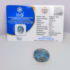 Natural Irani Firoza 36.94 Carat 40.26 Ratti